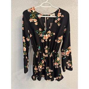Pins & Needles Black Floral Romper